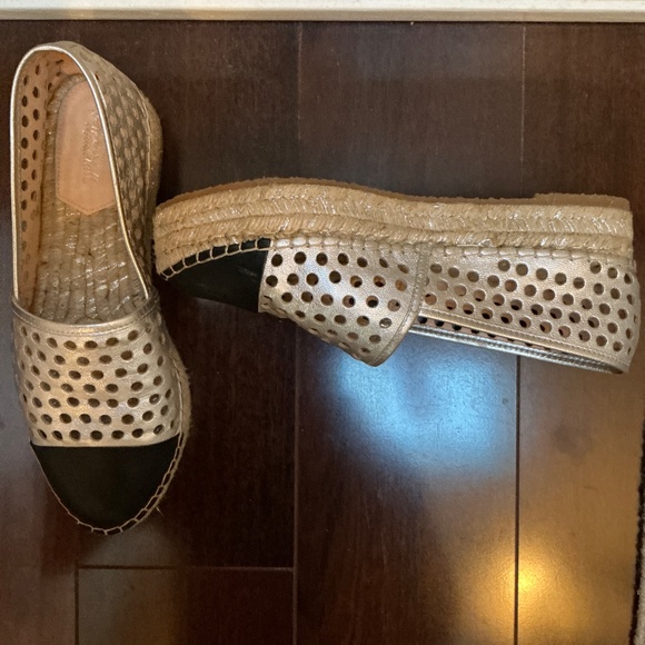 Loeffler Randall Mariko Espadrille - NEW Silver/Black Perforated Leather - Picture 2 of 3